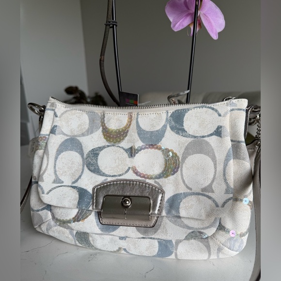 Coach Kristin Sequin Signature Crossbody Hobo Bag  NWT - Picture 1 of 14